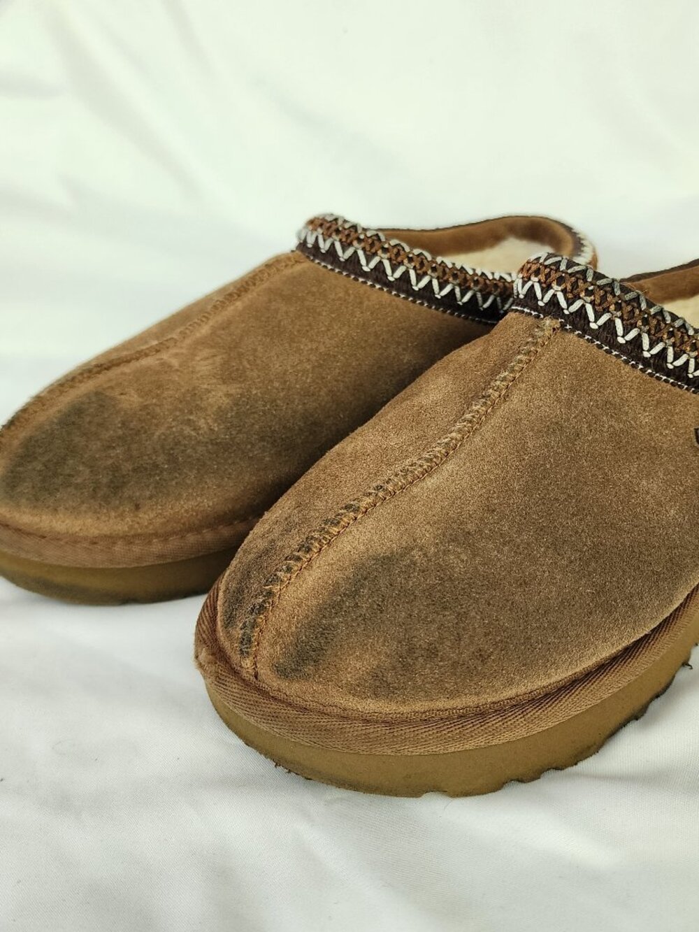 UGG Tasman Chestnut Suede Sheepskin Slippers Clogs Women's Size 8 5955